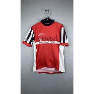 VOmax Cycling Jersey Mens Large Red 1/4 Zip Homestead Funding Capital Bike Club